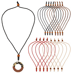 (52) Непрозрачная лаванда 20 шт 4 цвета регулируемый вощеный полиэстеровый шнур изготовление ожерелий, с 304 кольцами из нержавеющей стали, цвет нержавеющей стали, разноцветные, 14.96 дюйм (38 см), 5 шт / цвет