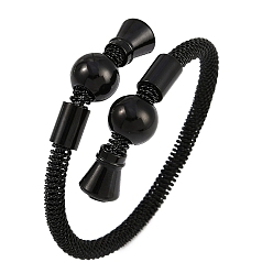 Черный Ионное покрытие (ip) 304 браслеты из нержавеющей стали для женщин, чёрные, внутренний диаметр: 2-1/8 дюйм (5.25 см)