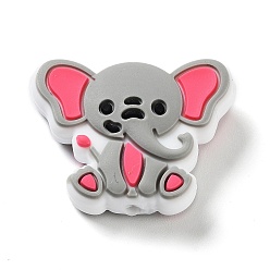 Слон Силиконовые фокусные шарики, изготовление ожерелий diy, слон, 24x29.5x8 мм, отверстие : 2 мм