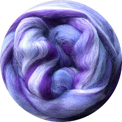 Фиолетовый Градиент цвета игловаляние шерсть ровинг, для мокрого валяния дреды материал для поделок своими руками, фиолетовые, 200x100x50 мм