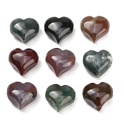 Indian Agate Natural Indian Agate Beads, Heart, 13~14x14~15x8~9mm, Hole: 1.6~1.8mm