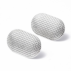 Нержавеющая Сталь Цвет Не тускнеет 304 фурнитура для сережек-гвоздиков из нержавеющей стали, с вертикальными петлями, овальные, цвет нержавеющей стали, 27x16.5 мм, отверстие : 4 мм, штифты : 0.7 мм