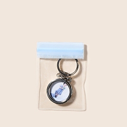 Светло-Голубой Прозрачные ПВХ-пакеты для ювелирных изделий с застежкой-молнией, водонепроницаемые самозапечатывающиеся пакеты, прямоугольные, Небесно-голубой, 10x7 см