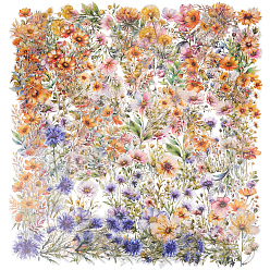 Mixed Color 6 Sets 6 Styles PET Transparent Laser Stickers Set, Flower Hot Stamping Decals for DIY Crafts Decoration, Scrapbooking, Mixed Color, 118~121x60~80x0.1mm, about 20pcs/set