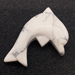 Говлит Подвески из натурального хаулита в виде морских животных, прелести дельфинов, 35x25 мм