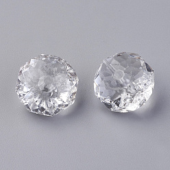 Прозрачный Прозрачные акриловые бусины, граненые, рондель, прозрачные, 13x17x18 мм, Отверстие : 2 мм , около 235 шт / 500 г