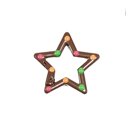 Верблюжий Пружинное кольцо из сплава, окрашенное распылением, полька точка рисунок, звезда, верблюжие, 30x31.5x3.3 мм