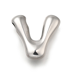 Letter V 304 подвески из нержавеющей стали, буквенное очарование, анти-тускнение, Буква V, 20x20.5x5 мм, отверстие : 3.5x2.2 мм