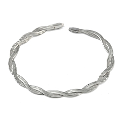 Нержавеющая Сталь Цвет 6мм 304 нержавеющая сталь 2 изготовление браслета-змейки из плоской цепочки, цвет нержавеющей стали, 8-3/8 дюйм (21.3 см)