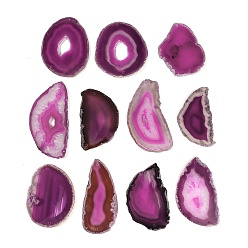 Светло-Вишневый Самородки натурального агата, срезы, звенья, соединительные подвески, окрашенные, светло-вишневый, 50~110x27~75x5~10 мм, отверстие : 1.8~2 мм, Около 20~40 шт / 1000 г