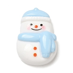 Снеговик Кабошоны из непрозрачной смолы с рождественской тематикой, мультфильм рождественские кабошоны, снеговик, 25x18x8 мм