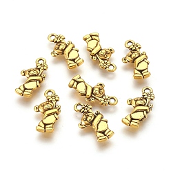 Античное Золото Тибетский стиль сплава цинка подвески, без кадмия и без свинца, медведь, античное золото , 19x9x3 мм, отверстие : 2 мм