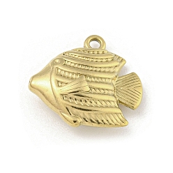 Настоящее золото 18K Ионное покрытие (ip) 304 подвески из нержавеющей стали, очарование рыбы, реальный 18 k позолоченный, 16.5x17x6 мм, отверстие : 1.5 мм