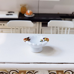 Белый Фарфоровые миниатюрные украшения для подносов с фруктами, аксессуары для кукольного домика в микроландшафтном саду, притворяясь опорными украшениями, белые, 30x15 мм