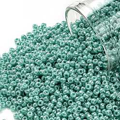 (132) Opaque Luster Turquoise Тохо 11/0 круглые бусины, японский бисер, (132) матовый глянец бирюзовый, 11/0, 2.2 мм, отверстие : 0.8 мм, Около 1110 шт / 10 г