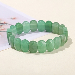 Зеленый Авантюрин Эластичные браслеты из натурального зеленого авантюрина с овальными бусинами для мужчин и женщин, внутренний диаметр: 2-3/8 дюйм (6 см)