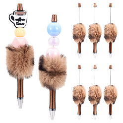 Верблюжий Пластиковая шариковая ручка, плюшевый помпон шариковые ручки для бисероплетения, для индивидуальной ручки с ювелирными бусинами, верблюжие, 147x32 мм