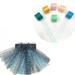 Mixed Color Glitter Sequin Deco Mesh Ribbons, Tulle Fabric, Tulle Roll Spool Fabric For Skirt Making, Mixed Color, 2 inch(5cm), about 25yards/roll(22.86m/roll)
