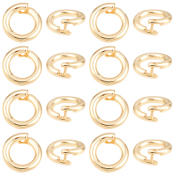 Настоящее золото 14K 20 шт. Латунные открытые прыжковые кольца, круглые стопорные соединительные кольца, реальный 14 k позолоченный, 8x1.5 мм, внутренний диаметр: 5 мм