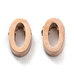 Letter O Ионное покрытие (ip) 304 брелоки из нержавеющей стали, алфавит, розовое золото , letter.o, 8x5x3 мм, отверстие : 1.8 мм