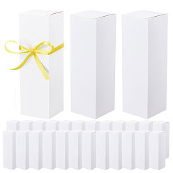 White Folding Kraft Paper Mailer Boxes, Rectangle, White, 8x8x25cm