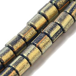 Полуночно-синий Полимерная глина бисер нитей, с блеском порошок, колонка, темно-синий, 6~6.5x6.5~7 мм, отверстие : 1.2 мм, около 63~65 шт / нитка, 16.14~16.46'' (41~41.8 см)