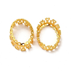 Золотой Латунные настройки для размещения кабошонов, открытая задняя панель, полый овал с сердцем, золотые, лоток : 14x19 мм, 20x14.5x7 мм