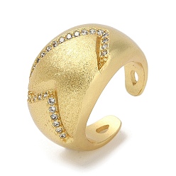 Arrow Кольца-манжеты для пальцев из латуни с микропаве из кубического циркония для женщин, без кадмия и без свинца, долговечный, реальный 18 k позолоченный, стрелка, 15 мм, внутренний диаметр: регулируемый