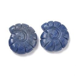 Синий Авантюрин Декоративные элементы из натурального синего авантюрина в виде раковины моллюска., фигурка для украшения дома, энергетический камень рейки для исцеления, 26x23.5~24.5x9 мм