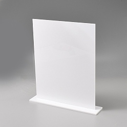 White 6Pcs Acrylic Blank Board Holder Stands, Rectangle, White, 22.8x5x25.8cm