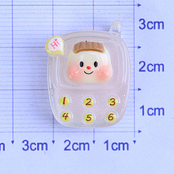 Лавандовый румянец Светящиеся кабошоны сотового телефона из прозрачной смолы, светится в темноте, миниатюрные украшения, лавандовый румянец, 21.5x28 мм