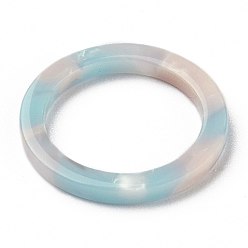 Himmelblau Fingerringe aus Celluloseacetat (Harz), schlichte Bandringe, Himmelblau, uns Größe 6, Innendurchmesser: 17 mm