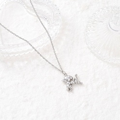 Собака 304 ожерелья с подвесками из нержавеющей стали для женщин и мужчин, цвет нержавеющей стали, не тускнеет, собака, 17.76 дюйм (45.1 см), Кулон : 20.5x17x5 мм