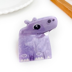 Гиппопотам Акриловые коготь заколки, средне фиолетовый, гиппопотам, 59x54 мм