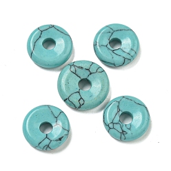 Синтетическая Бирюза Подвески-пончики/диски из синтетической бирюзы, 12~13x3~4 мм, отверстие : 3 мм