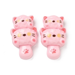 Pink Кабошоны из смолы, кошка, розовые, 29.5x17.5x8 мм