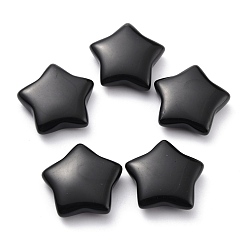 Obsidian Natural Obsidian Beads, No Hole, Star, 31x30.5x8~8.5mm