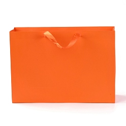 Оранжево-Красный Прямоугольные бумажные пакеты, с ручками, для подарочных пакетов и сумок, оранжево-красный, 28x40x0.6 см