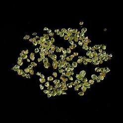 Peridot Natural Peridot Chip Beads, No Hole/Undrilled, 2~12x2~10x1~3mm, about 11200pcs/1000g
