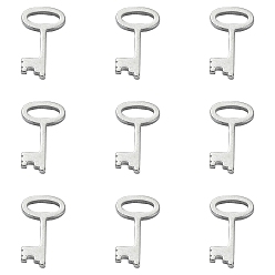 Нержавеющая Сталь Цвет 304 прелести нержавеющей стали, ключ, цвет нержавеющей стали, 9x5x1 мм, отверстие : 3.5x1.5 мм