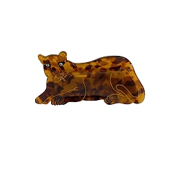 Сиена Заколки для волос с когтями из ацетата целлюлозы (смола), леопард, заколка для волос без следов челки для женщин и девочек, цвет охры, 98x45 мм