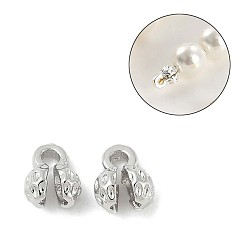 Платина Наконечники бусин из латуни в виде цветка, без кадмия, без никеля и без свинца, платина, 6x4x3.5 мм, отверстие : 1.2 мм