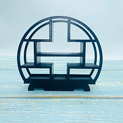 Стально-синий Полка в китайском стиле для кукольного домика, аксессуары для кукольного домика с микро-ландшафтом, притворяясь опорными украшениями, стальной синий, 93x30x105 мм