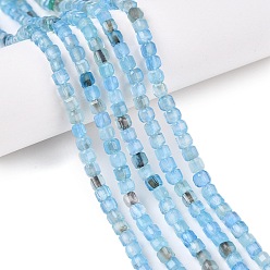 Светло-Голубой Окрашенные естественный агат бисер пряди, граненый стол, вырезанный куб, Небесно-голубой, 3~3.5x3.5~4x3~3.5 мм, отверстие : 0.8 мм, около 92~111 шт / нитка, 12.24~14.92'' (31.1~37.3 см)