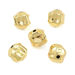 Настоящее золото 18K Латунные бусины, самородки, реальный 18 k позолоченный, 9x10x9.5 мм, отверстие : 1.8 мм