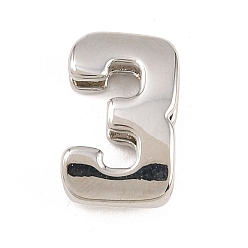 Платина Номер 3 латунные бусины, долговечный, стойки покрытие, без свинца и без кадмия, платина, 14x9x5 мм, отверстие : 11x3 мм