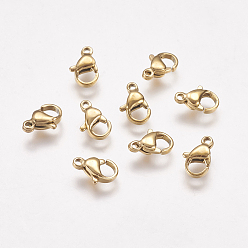 Золотой Ионное покрытие (ip) 304 застежки-клешни из нержавеющей стали, застежки на спусковой крючок, золотые, 10x6.5x3 мм