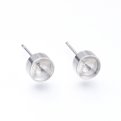 Нержавеющая Сталь Цвет Не тускнеет 304 серьги-гвоздики из нержавеющей стали, для остроконечного горного хрусталя, цвет нержавеющей стали, пригодный для стразов 5 мм, 14.5x6 мм, штифты : 0.8 мм