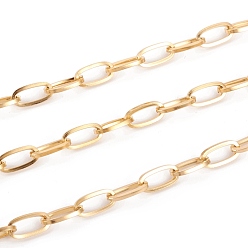 Золотой 304 цепи из нержавеющей стали, тянутые удлиненные кабельные цепи, несварные, с катушкой, золотые, 12x6x1.2 мм, около 32.8 футов (10 м) / рулон