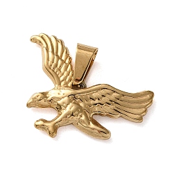 Золотой 201 подвески из нержавеющей стали, прелести орла, вакуумное покрытие pvd, золотые, 21x23x2.5 мм, отверстие : 6x3.5 мм